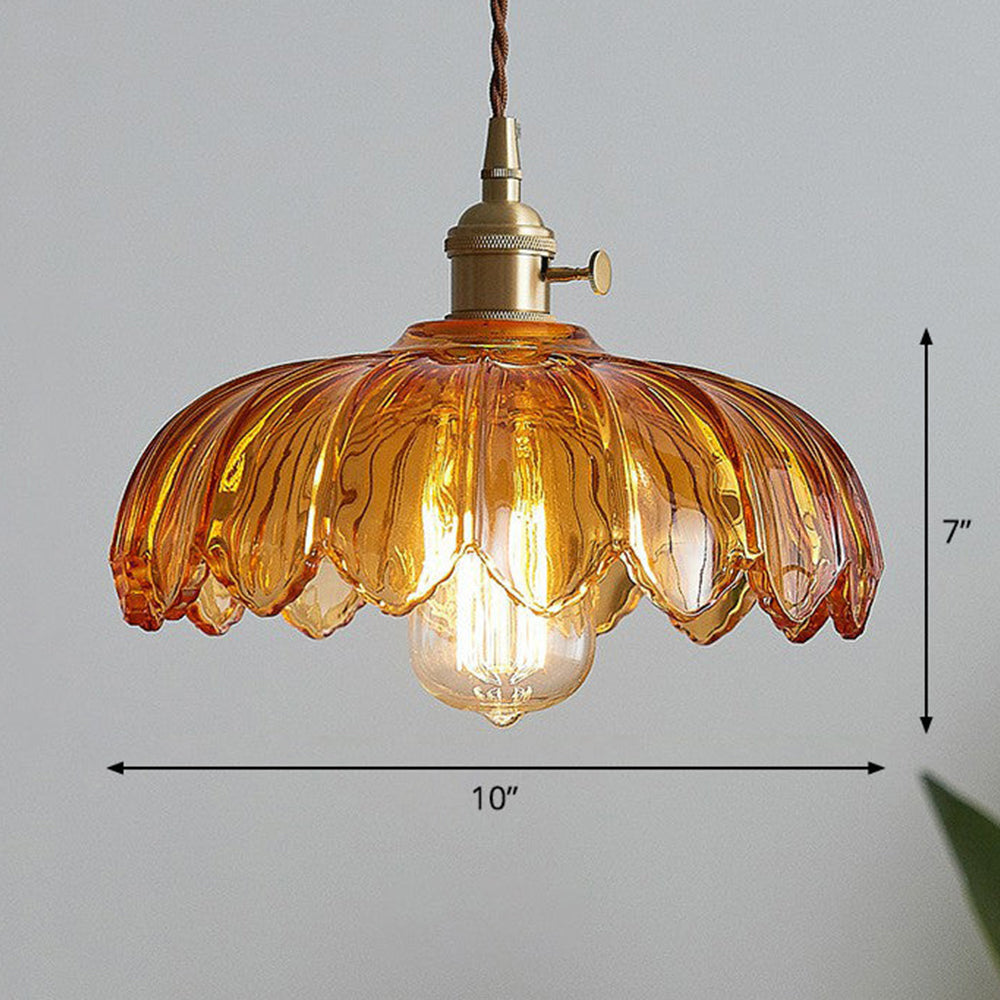 Glas-Pendelleuchte mit dekorativem Blumenmuster | stilvolle Hängelampe für Esszimmer, Wohnzimmer oder Schlafzimmer.