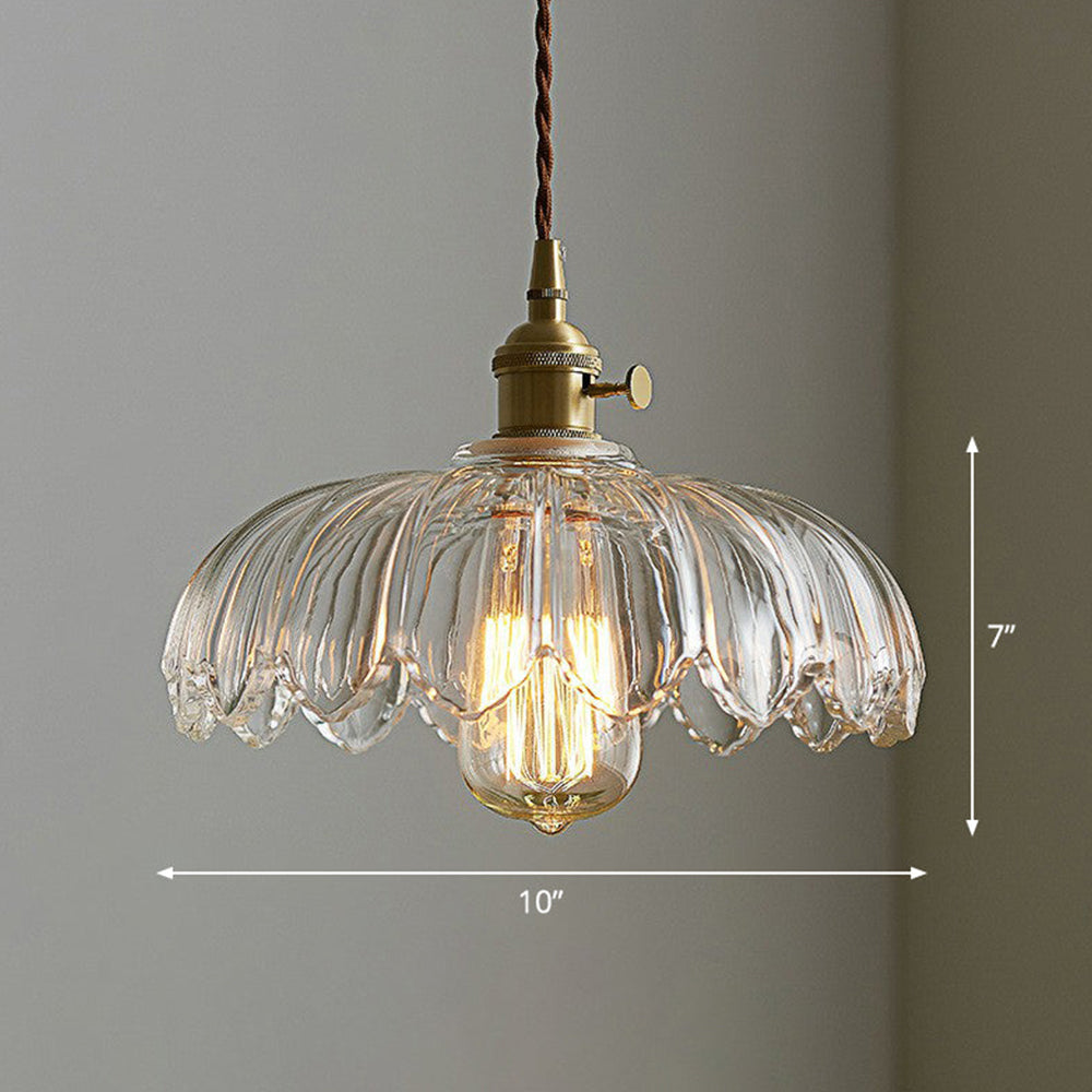 Glas-Pendelleuchte mit dekorativem Blumenmuster | stilvolle Hängelampe für Esszimmer, Wohnzimmer oder Schlafzimmer.