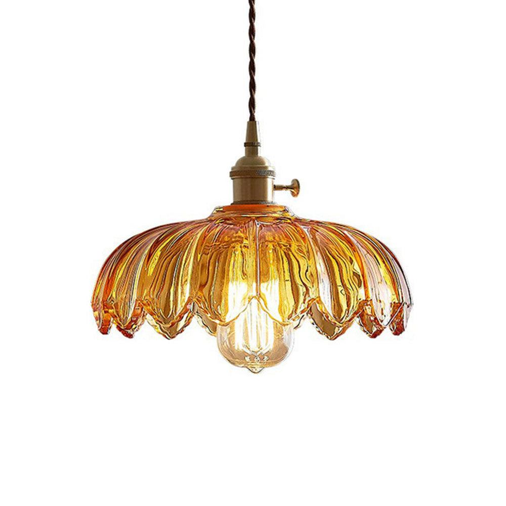 Glas-Pendelleuchte mit dekorativem Blumenmuster | stilvolle Hängelampe für Esszimmer, Wohnzimmer oder Schlafzimmer.