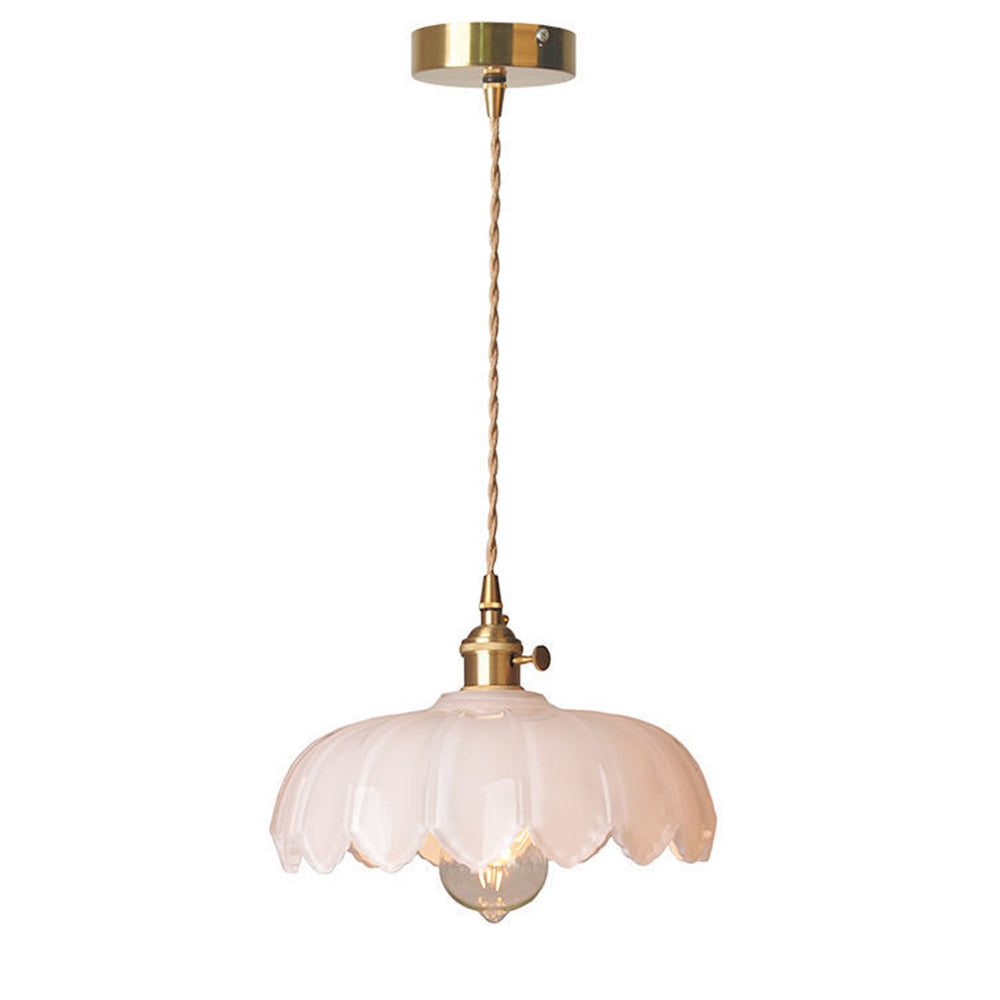 Glas-Pendelleuchte mit dekorativem Blumenmuster | stilvolle Hängelampe für Esszimmer, Wohnzimmer oder Schlafzimmer.