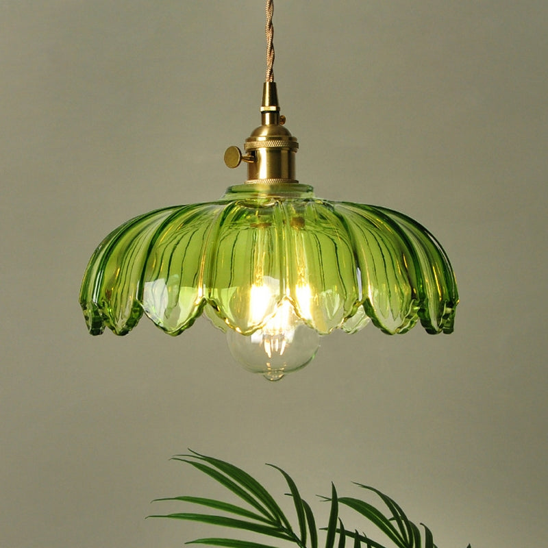 Glas-Pendelleuchte mit dekorativem Blumenmuster | stilvolle Hängelampe für Esszimmer, Wohnzimmer oder Schlafzimmer.