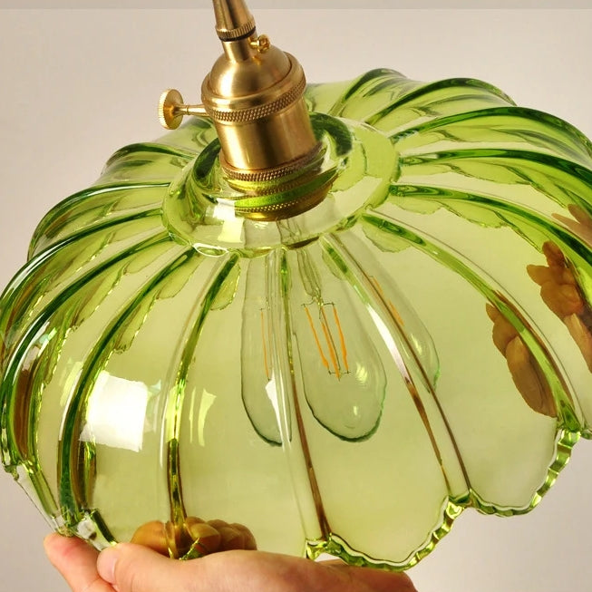 Glas-Pendelleuchte mit dekorativem Blumenmuster | stilvolle Hängelampe für Esszimmer, Wohnzimmer oder Schlafzimmer.
