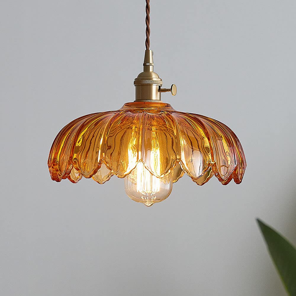Glas-Pendelleuchte mit dekorativem Blumenmuster | stilvolle Hängelampe für Esszimmer, Wohnzimmer oder Schlafzimmer.