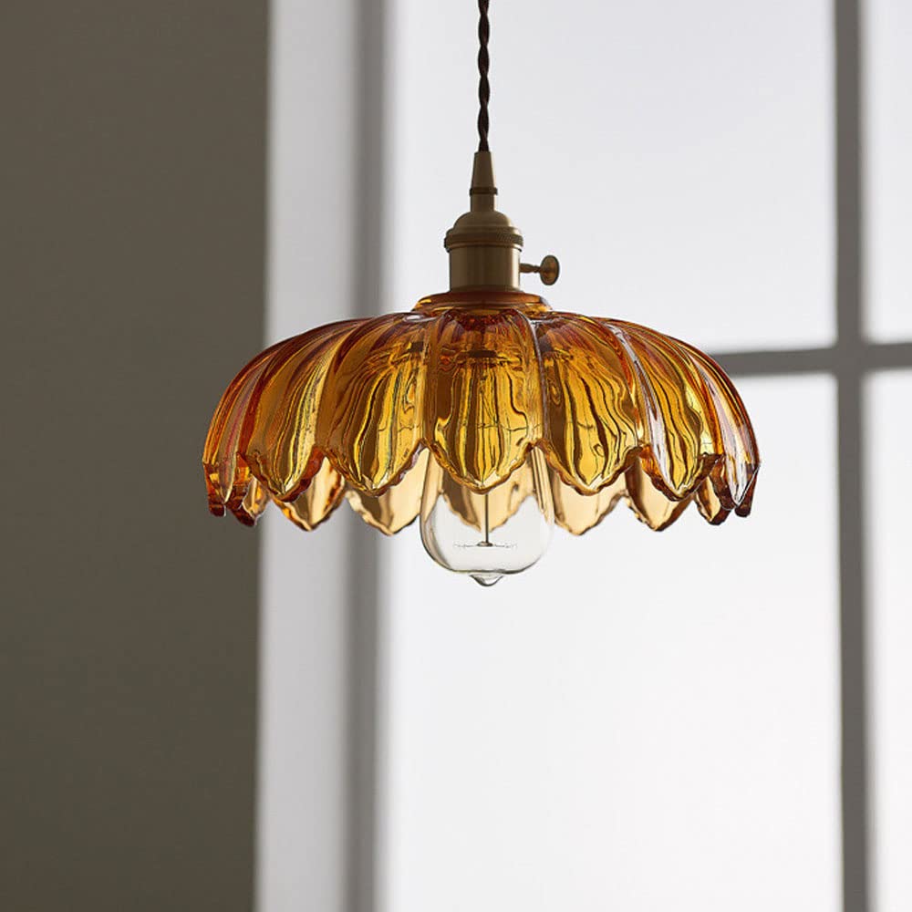 Glas-Pendelleuchte mit dekorativem Blumenmuster | stilvolle Hängelampe für Esszimmer, Wohnzimmer oder Schlafzimmer.