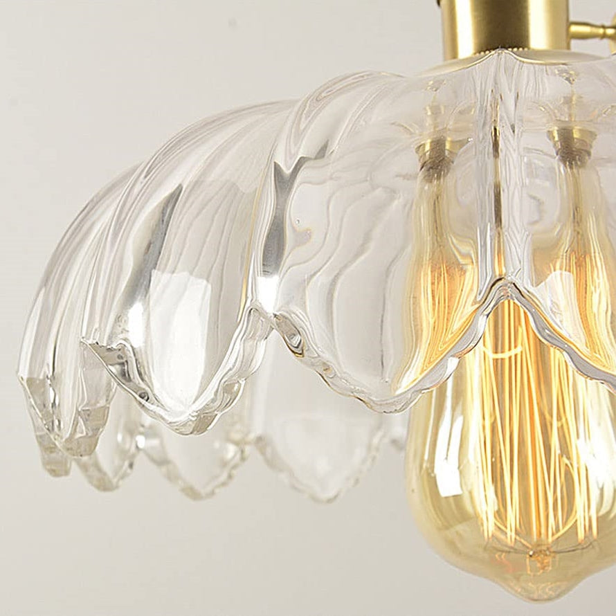 Glas-Pendelleuchte mit dekorativem Blumenmuster | stilvolle Hängelampe für Esszimmer, Wohnzimmer oder Schlafzimmer.